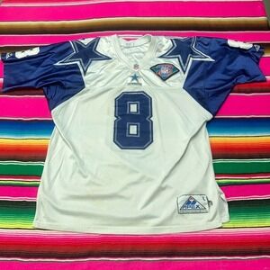 VTG Dallas Cowboys #8 Troy Aikman Jersey Men L 75th Anniversary Patches Apex One